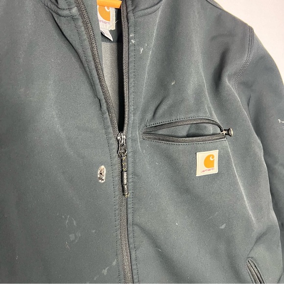 Carhartt Black Crowley Jacket Hooded Lined Rugged Flex Work Mens Size L - Picture 4 of 15